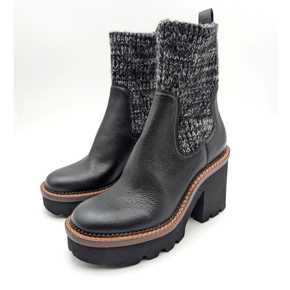 Dolce Vita Drago Block Heel Platform Boots Women's Black Size US9.5 EU40